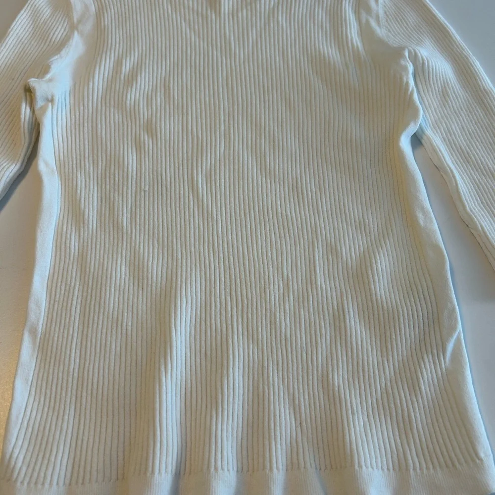 Vince Cream Ribbed Knit Top - Picture 5 of 9